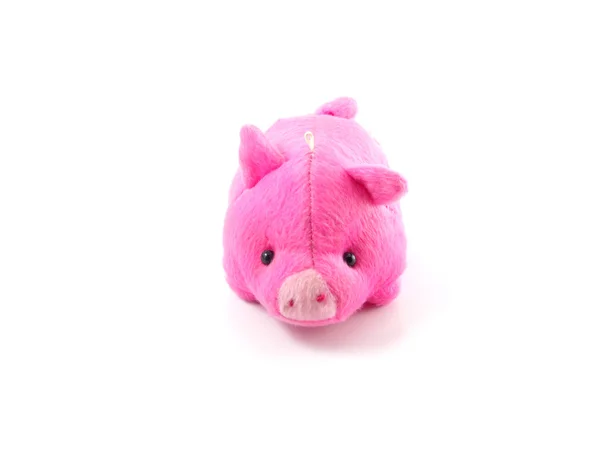 Linda muñeca de cerdo rosa aislado sobre fondo blanco —  Fotos de Stock