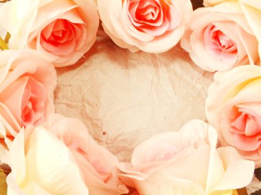 Filtreler renk ve kopya için alan kağıt doku arka plan güzel güller çiçek