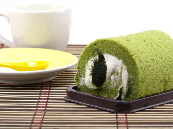 Rollkuchen vom gepuderten grünen Tee — Stockfoto