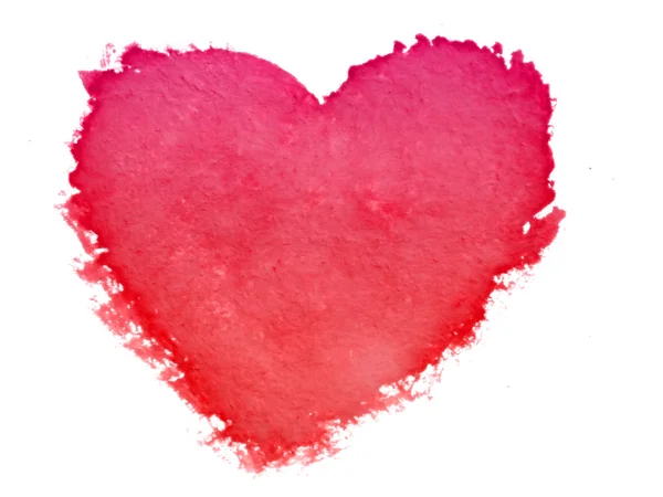 Pittura di grande cuore rosso su sfondo bianco — Foto Stock