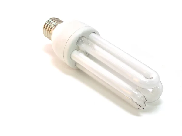 Broken white energy saving lamp Royalty Free Stock Images