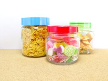 Cam kap içinde snack