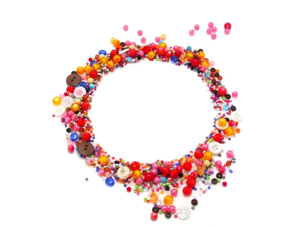Barevný kruh korálky dekorace — Stock fotografie