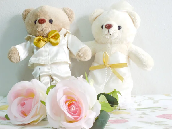 Urso de pelúcia de casamento — Fotografia de Stock