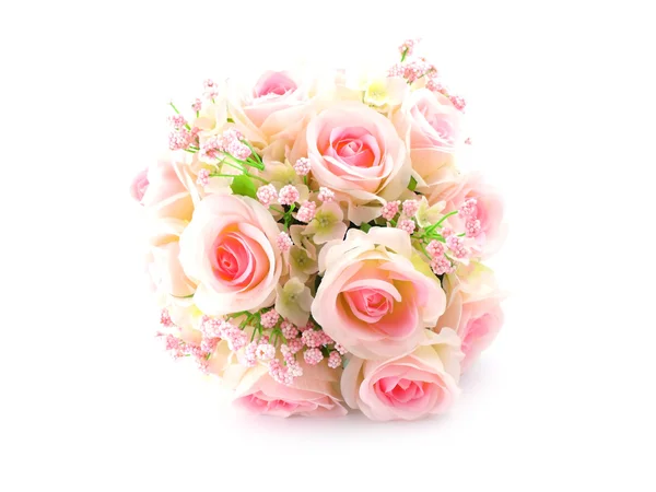 Strauß rosa Rosen isoliert auf weißem Hintergrund — Stockfoto