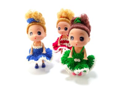 Bebek kız sevimli bebek renkli örgü elbise ile