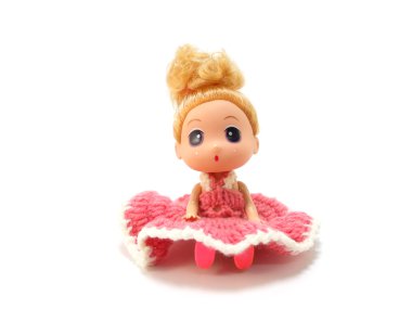 Bebek kız sevimli bebek renkli örgü elbise ile