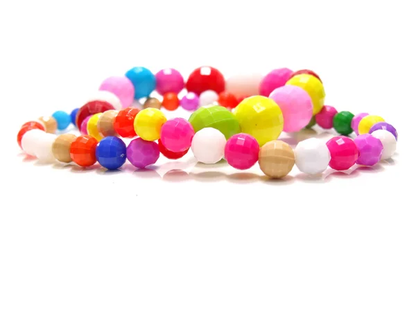 Colorful wood bead necklace — Stock Photo, Image