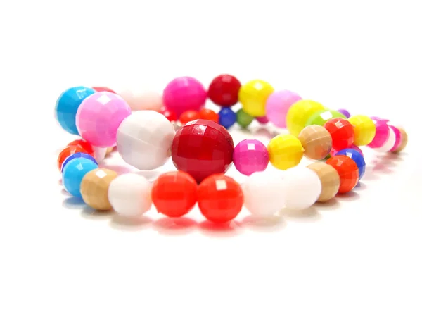 Colorful wood bead necklace — Stock Photo, Image