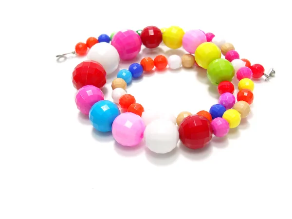 Colorful wood bead necklace — Stock Photo, Image