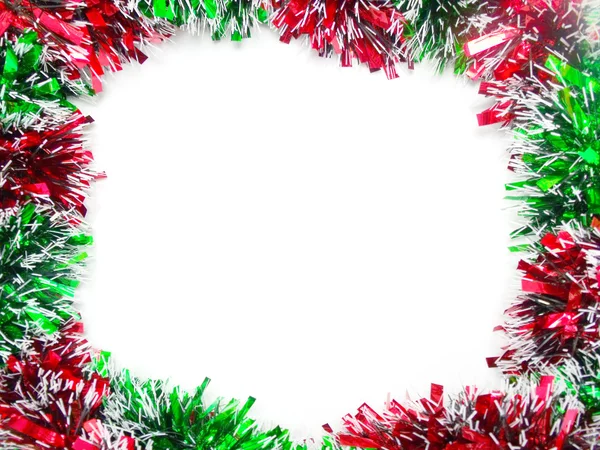 Green md Red tinsel decoration — Stock Photo, Image