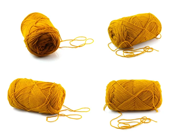 Yellow brown yarn — Stock Photo, Image