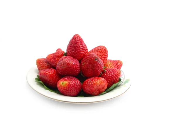 Strawberry fruits on white collection — Stock Photo, Image