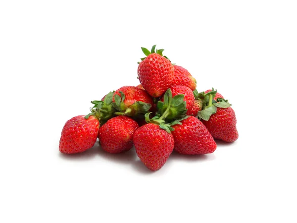 Strawberry fruits on white collection — Stock Photo, Image