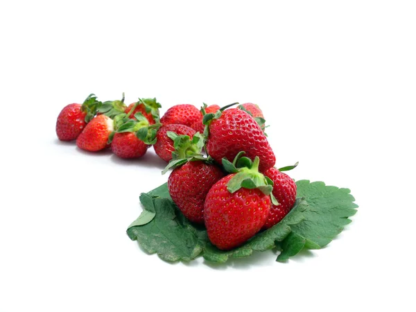 Strawberry fruits on white background — Stock Photo, Image