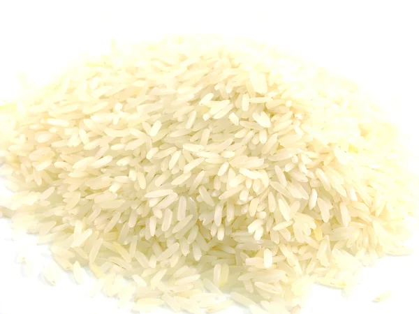 Zblízka rýže izolovaných na bílém pozadí — Stock fotografie