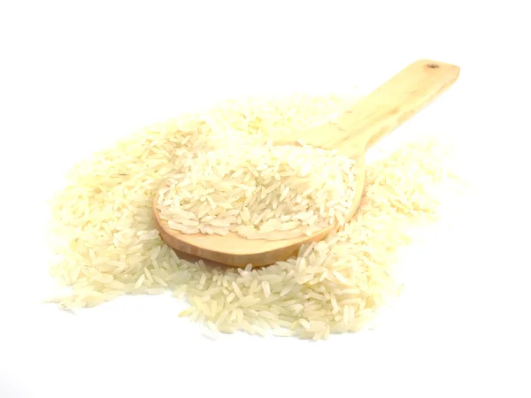 흰색 배경에 고립 된 쌀을 닫습니다 — 스톡 사진