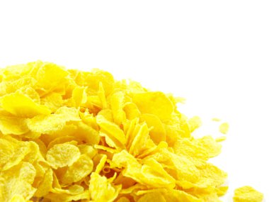 Portre, beyaz bir arka plan üzerinde izole Mısır gevreği