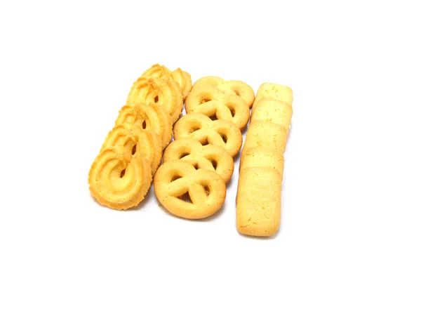 Cookie masło na białym tle — Zdjęcie stockowe