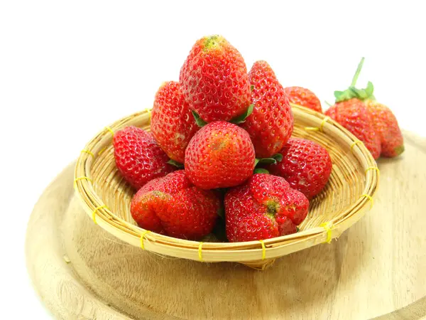 Strawberries closeup over white background — Stock Photo, Image