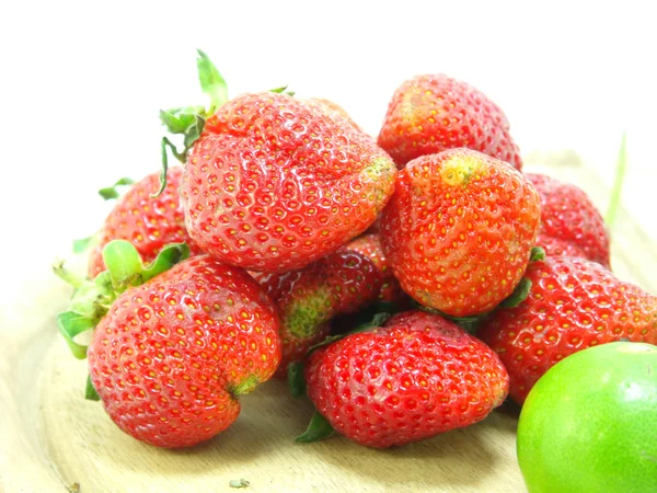 Strawberries closeup over white background — Stock Photo, Image