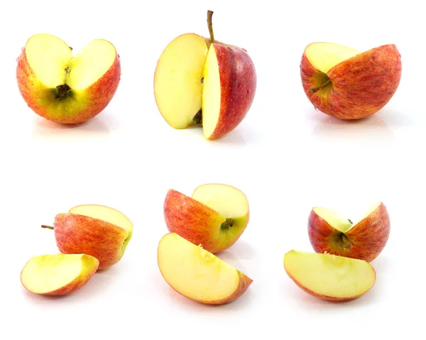 Collage de manzana roja aislado sobre fondo blanco — Foto de Stock