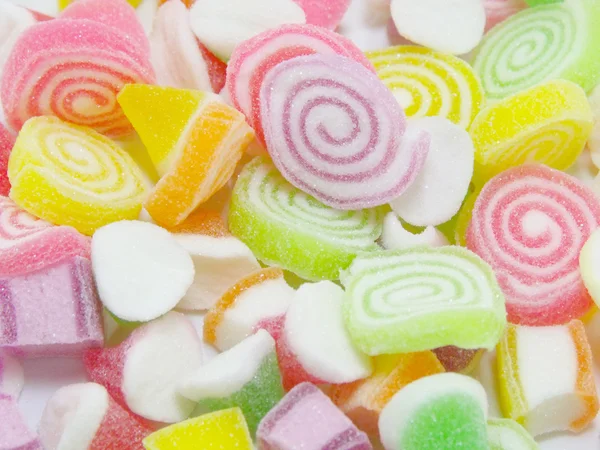 Sortimento de doces de geléia de frutas coloridas — Fotografia de Stock