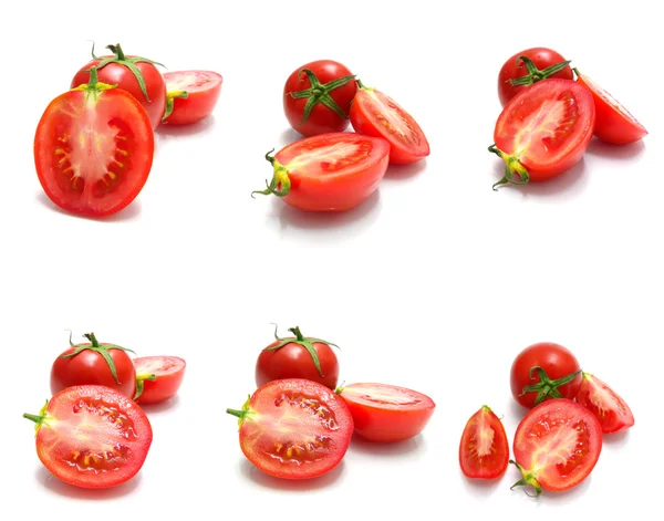 Tomato and slices of tomato on white background — Stock Photo, Image