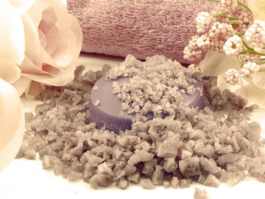 Deniz tuz spa ve sabun lavanta sepya filtreleriyle kokusu