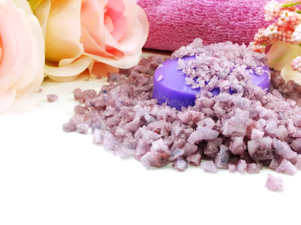 Sea salt spa and soap lavender scent Stock Image