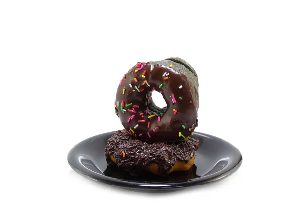 Group of glazed donuts on white background — Stock Photo, Image