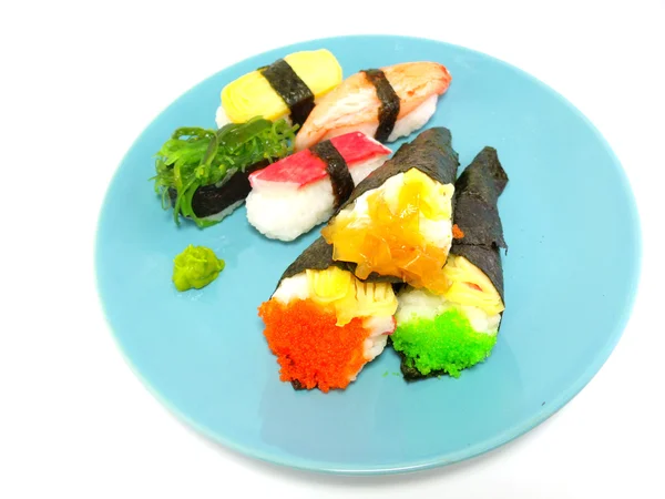 Sushi stukken collectie geïsoleerd op witte achtergrond — Stockfoto