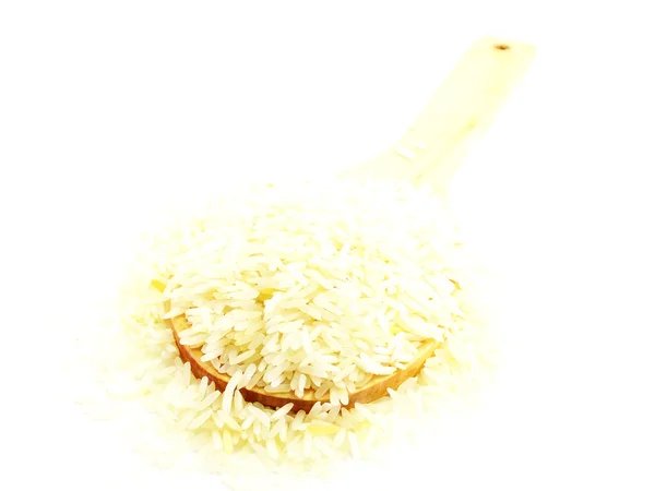 Nahaufnahme Reis isoliert auf weißem Hintergrund — Stockfoto