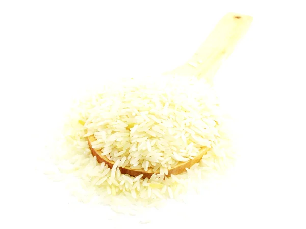 Close-up van rijst geïsoleerd op witte achtergrond — Stockfoto