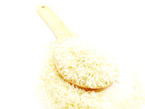 흰색 배경에 고립 된 쌀을 닫습니다 — 스톡 사진