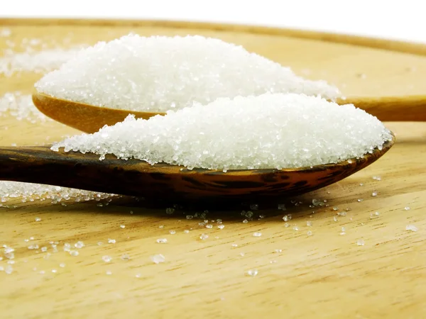 Bir tahta kaşık seçici odak şeker