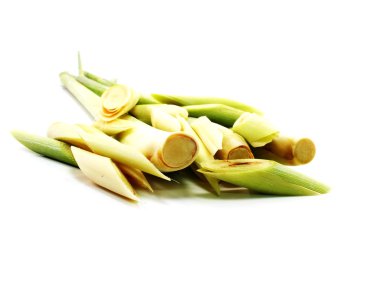 Beyaz arka planda taze limon çimeni