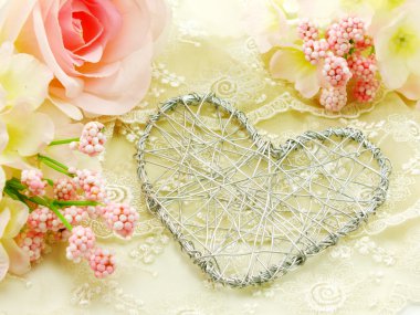 Sevgililer günü kalp ve gül çiçek arka plan kavramı ile