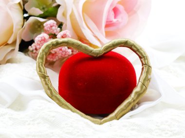 Sevgililer günü kalp ve gül çiçek arka plan kavramı ile