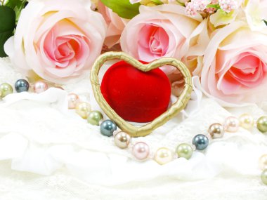 Sevgililer günü kalp ve gül çiçek arka plan kavramı ile