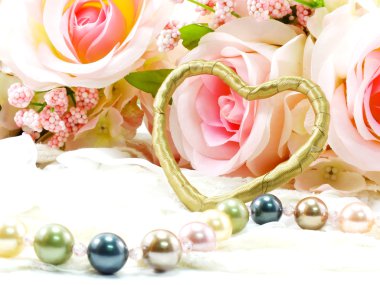 Sevgililer günü kalp ve gül çiçek arka plan kavramı ile