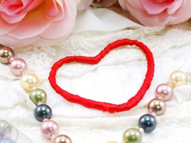 Sevgililer günü kalp ve gül çiçek arka plan kavramı ile