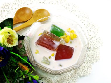 Jöle ve meyve taze süt tofu