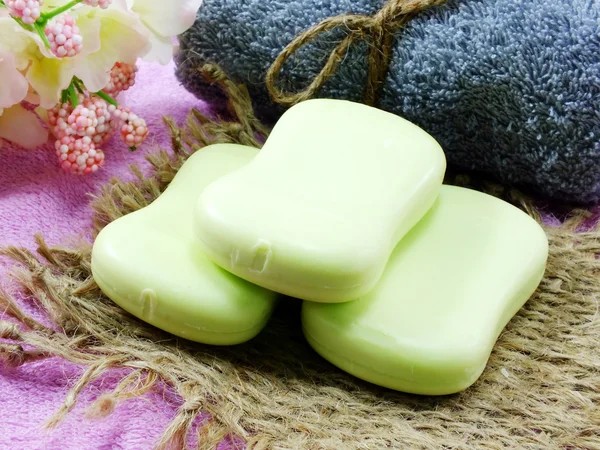 Bar of natural soap for cleaning and healthy — Stock Photo, Image
