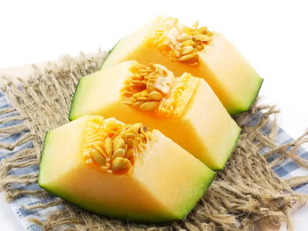 Primer plano de rodajas de melón melón —  Fotos de Stock