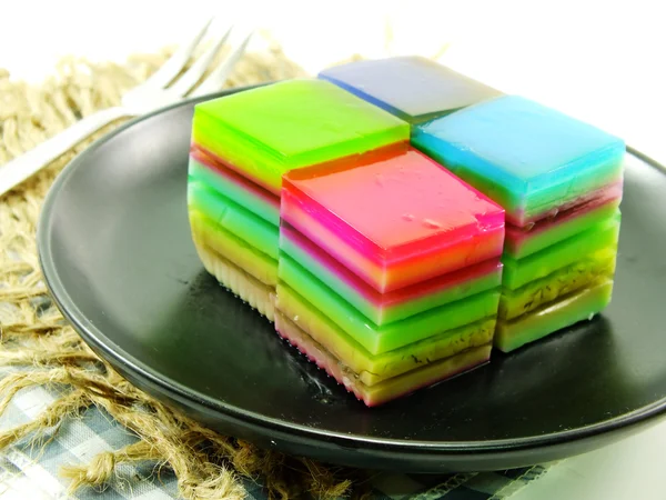 Multi layered fruit jelly — Stock Photo, Image