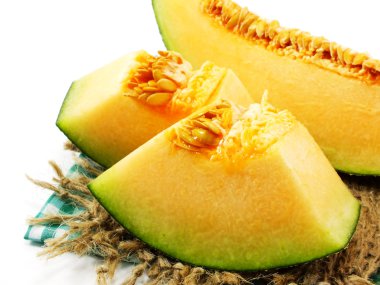 Honeydew karpuz kavun dilimleri yakın çekim