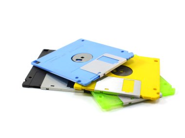 bilgisayar disketi, beyaz zemin üzerine izole