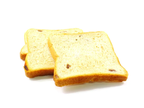Корица изюм хлеб изолирован на белом фоне — стоковое фото
