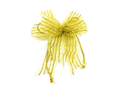 Beyaz arka plan üzerinde izole güzel altın yay